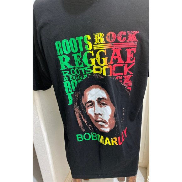 Bob Marley Roots, Rock, Reggae Mens T-Shirt Black - Picture 2 of 6